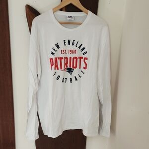 New England Patriots White Long Sleeve Shirt Majestic Size Xl